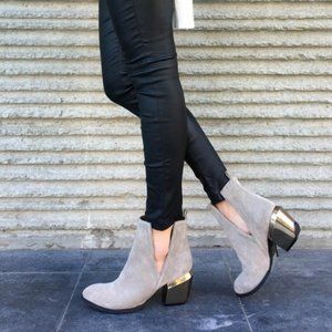 Jeffrey Campbell Orwell - 2 Metallic Heel Gray Ankle Booties